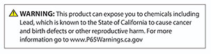 Prop 65 Warning